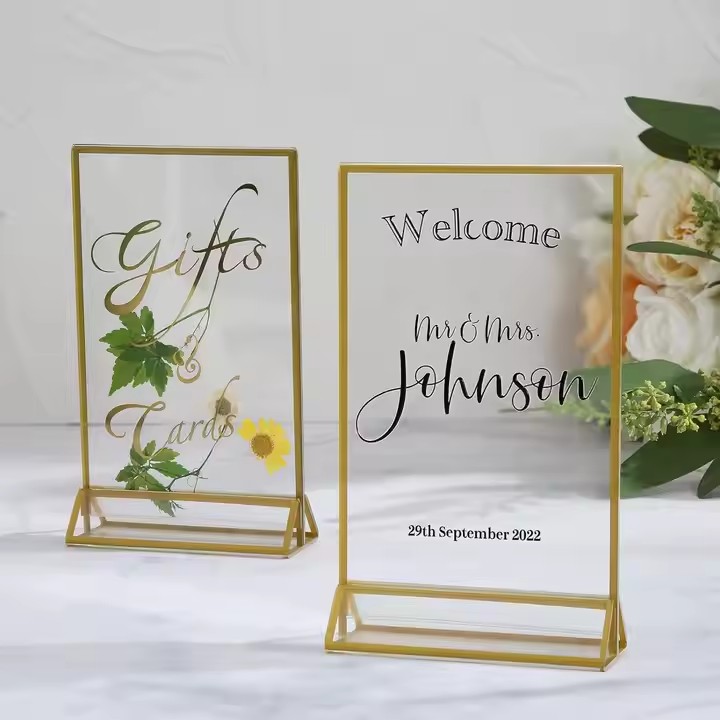 Wedding Acrylic Table Sign Holder for Desktop Decoration