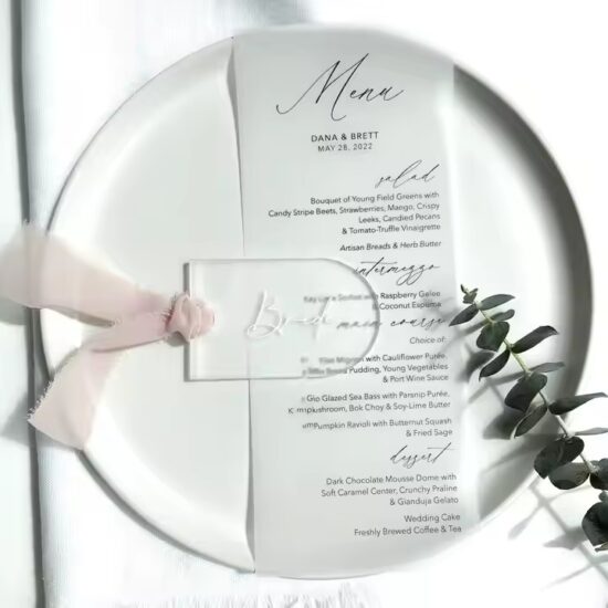 Custom Clear Acrylic Reserved Place Cards for Event Table Settings