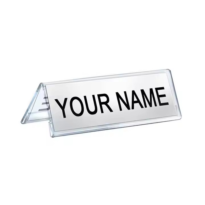 Clear Acrylic Office Desk Name Plates at Wholesale Price