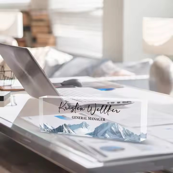 Acrylic Desk Name Plate for Office Decoration