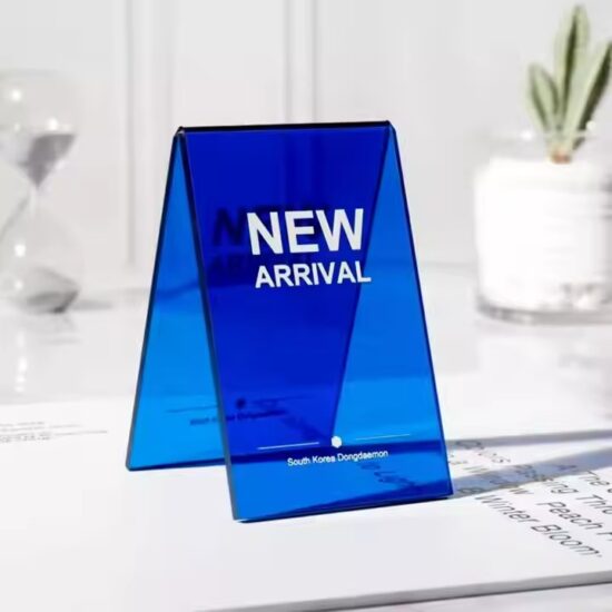 Custom Printed Transparent Acrylic Table Sign for Events or Office Displays