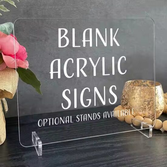Custom Printed Acrylic Desk Sign with Personalized Branding and Logo