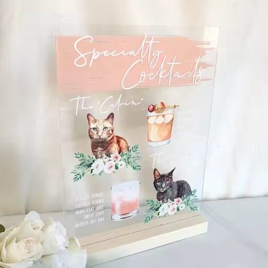 Custom Printed Acrylic Desk Sign with Personalized Branding and Logo