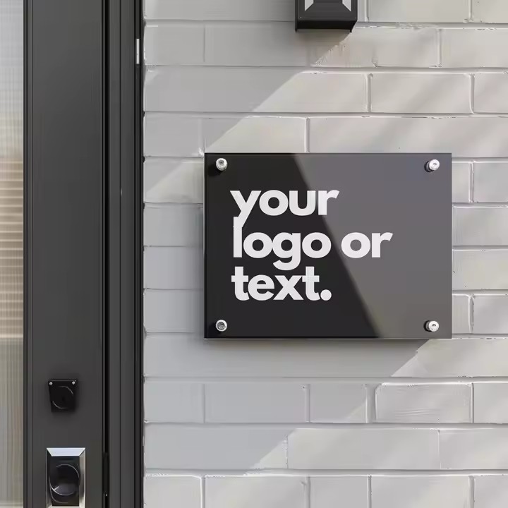 Custom Printed Acrylic Business Logo Sign for Office Wall Branding