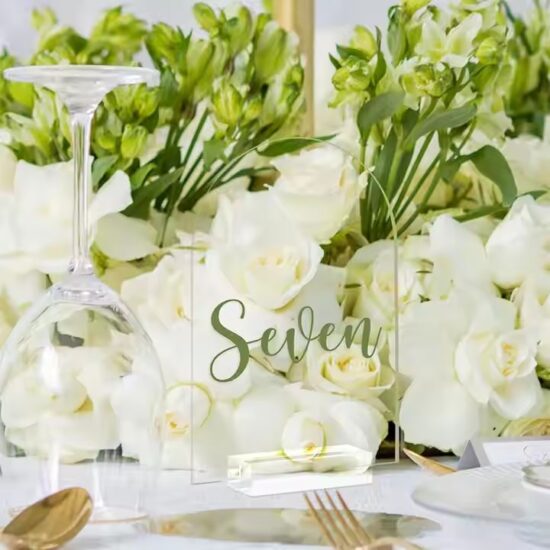 Custom Blank Engraved Acrylic Wedding Table Number Sign