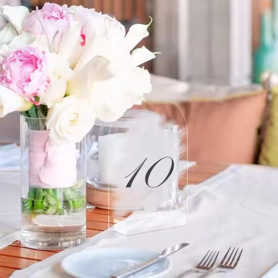 Custom Blank Engraved Acrylic Wedding Table Number Sign