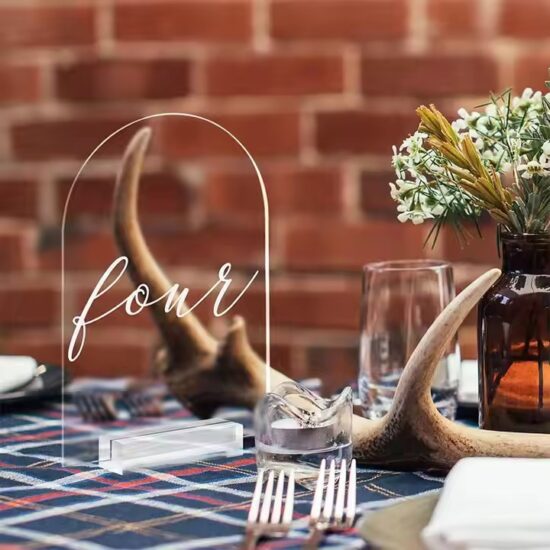 Custom Blank Engraved Acrylic Wedding Table Number Sign