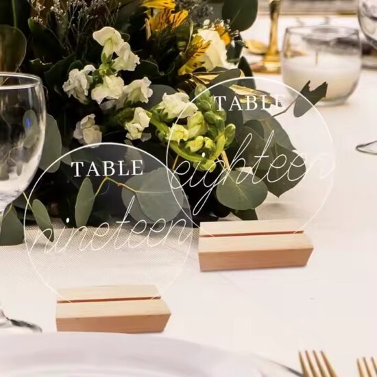 Engraved Acrylic Table Number Sign for Wedding or Restaurant Use