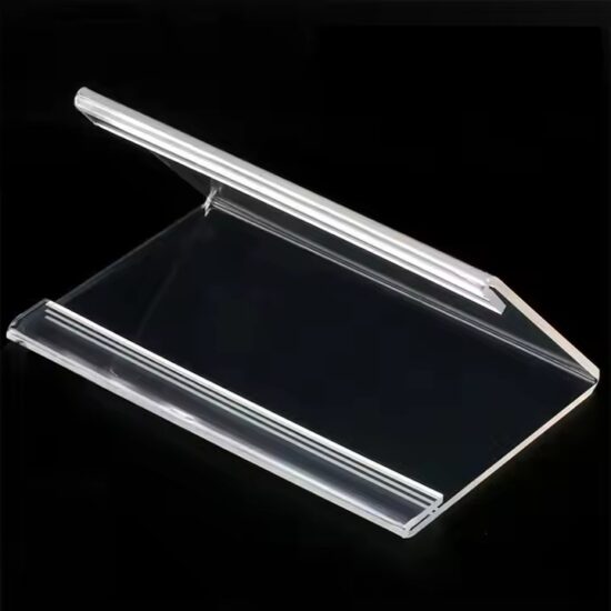 Double-Sided V-Shaped Transparent Acrylic Desk Name Plate Display