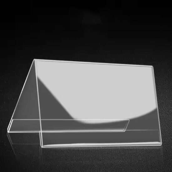 Double-Sided V-Shaped Transparent Acrylic Desk Name Plate Display