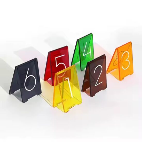 Custom Acrylic Table Number Sign with Printed Numbers for Wedding or Event