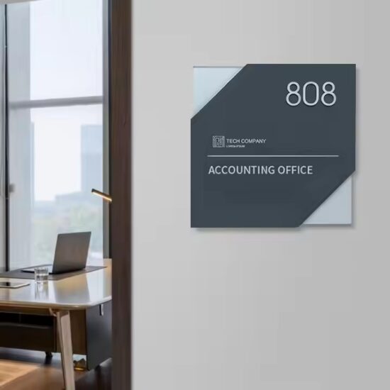 Custom acrylic conference room door sign for office use