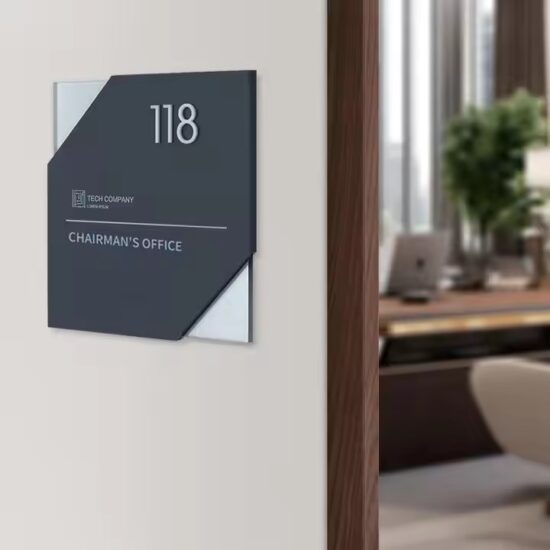 Custom acrylic conference room door sign for office use