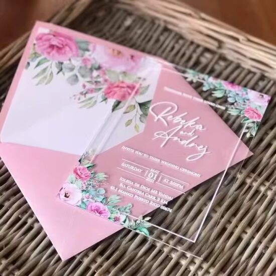 Engraved Clear Acrylic Wedding Invitation Sign for Table Decoration
