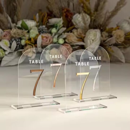 Laser Engraved Acrylic Table Sign for Weddings