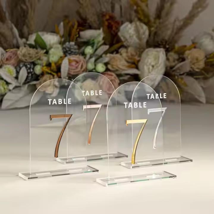 Custom Engraved Acrylic Wedding Table Signs for Event Decorations ...
