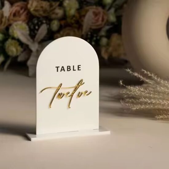 Laser Engraved Acrylic Table Sign for Weddings