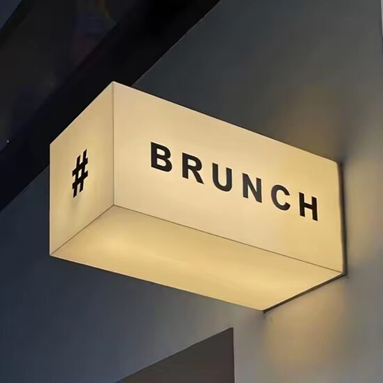 Round LED Acrylic Outdoor Sign for Coffee Shops and Stores