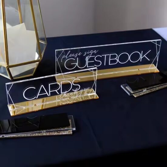 Minimalist Geometric Acrylic Desk Name Plate