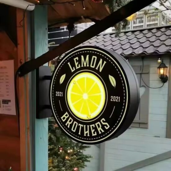 Double-Sided Waterproof LED Acrylic Sign for Outdoor Storefronts