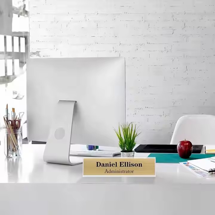 Premium Clear Acrylic Desk Name Plate