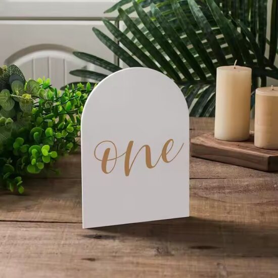 Clear Acrylic Engraved Wedding Table Number Sign