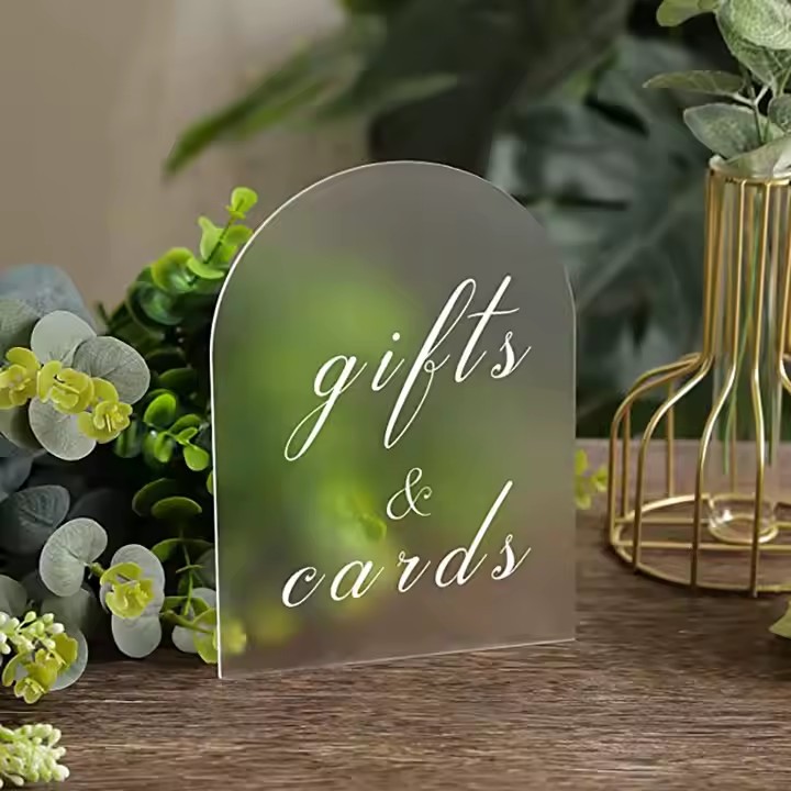 Clear Acrylic Engraved Wedding Table Number Sign