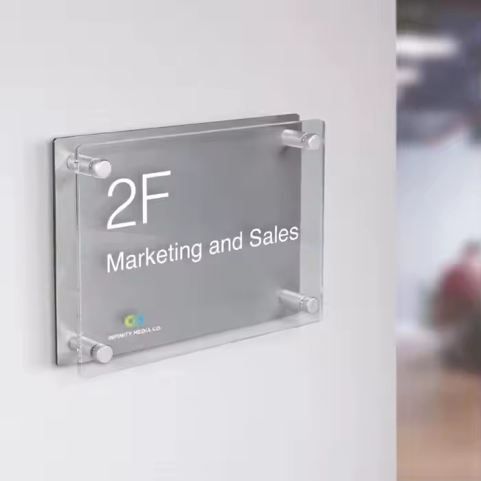 Premium Wall-Mounted Acrylic Business Sign for Offices