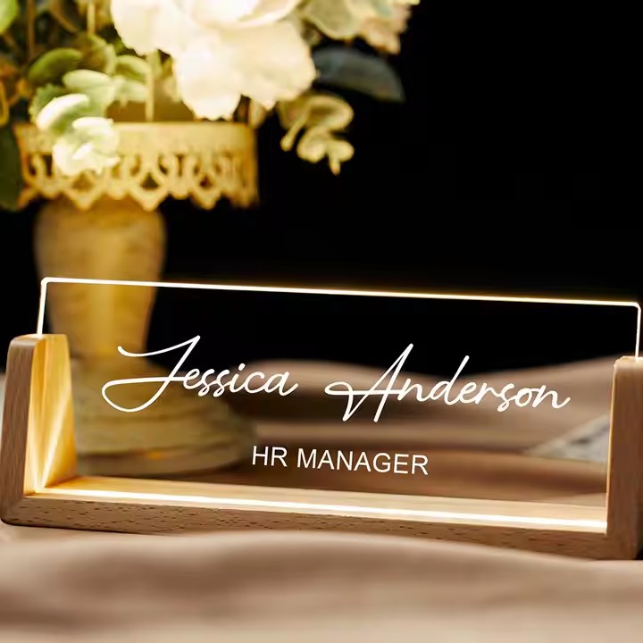 Luxury Personalized LED Engraved Acrylic Sign for Business and Décor
