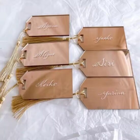 Eco-Friendly Mirror Acrylic Wedding Name Tag