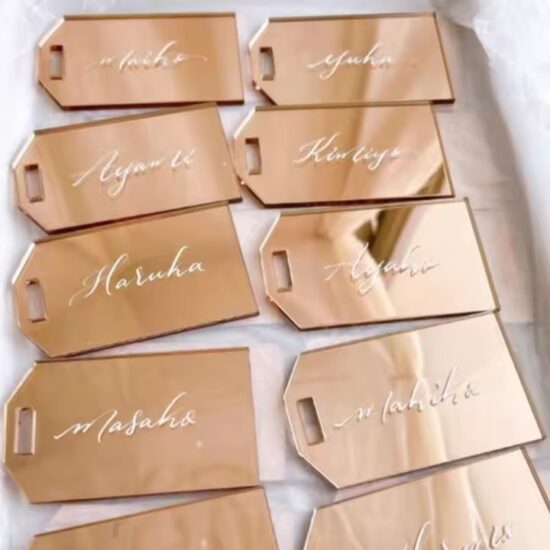 Eco-Friendly Mirror Acrylic Wedding Name Tag
