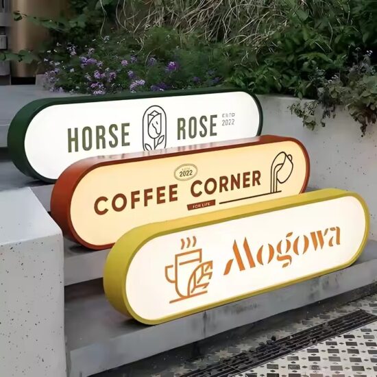 LED Illuminated Acrylic Storefront Sign for Outdoor Use