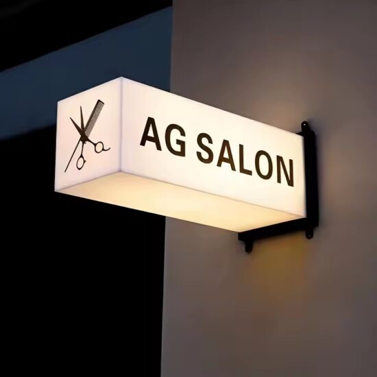 LED Illuminated Acrylic Storefront Sign for Outdoor Use