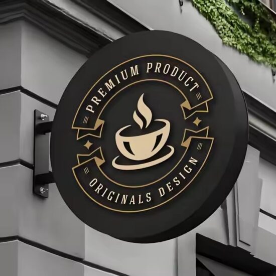 Wall-Mounted Outdoor Acrylic Sign for Shop Branding