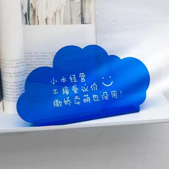 Custom Cloud-Shaped L-Style Acrylic Signs – Printed Desktop Display ...