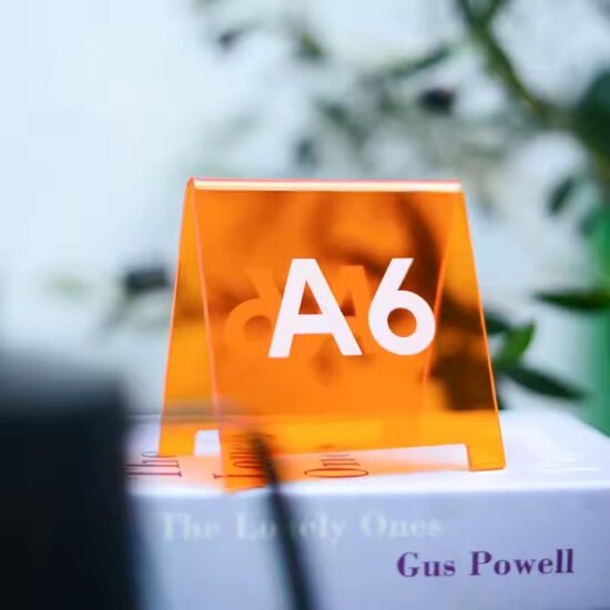 Clear Acrylic Desktop Table Number Sign with Custom Print