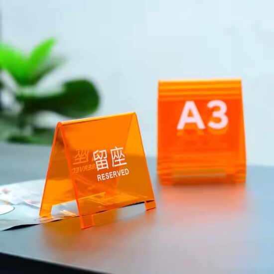 Clear Acrylic Desktop Table Number Sign with Custom Print