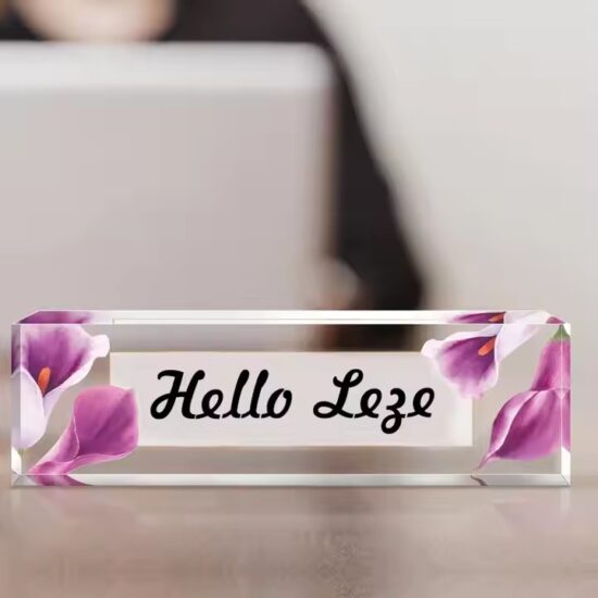 Personalized Clear Acrylic Desk Name Plate