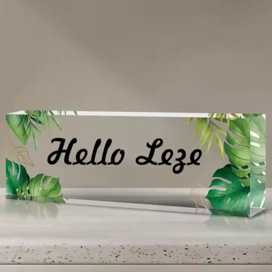Personalized Clear Acrylic Desk Name Plate