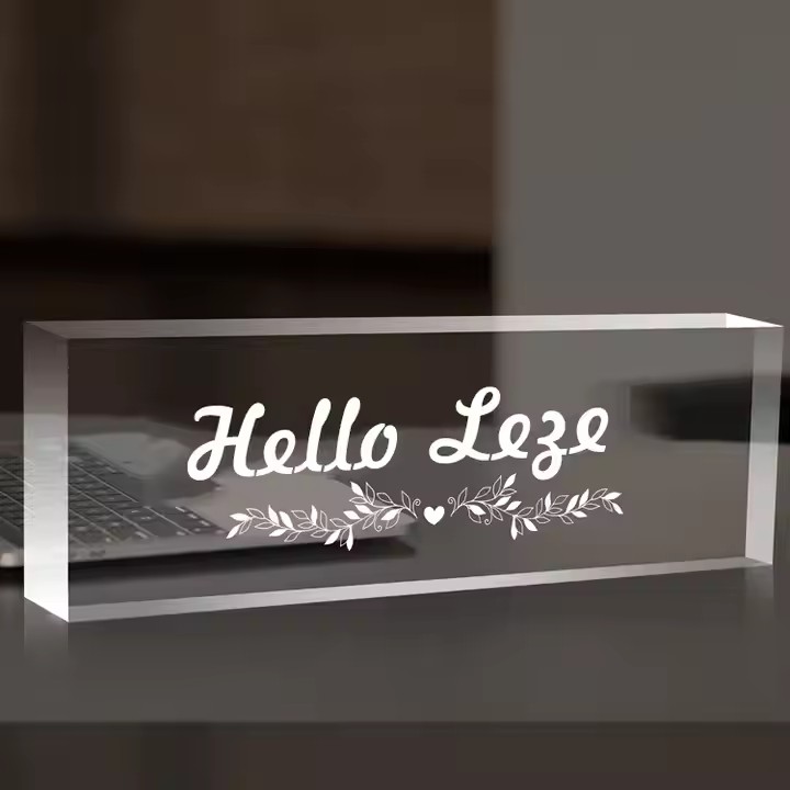 Personalized Clear Acrylic Desk Name Plate