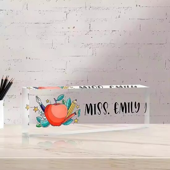 Personalized Clear Acrylic Desk Name Plate
