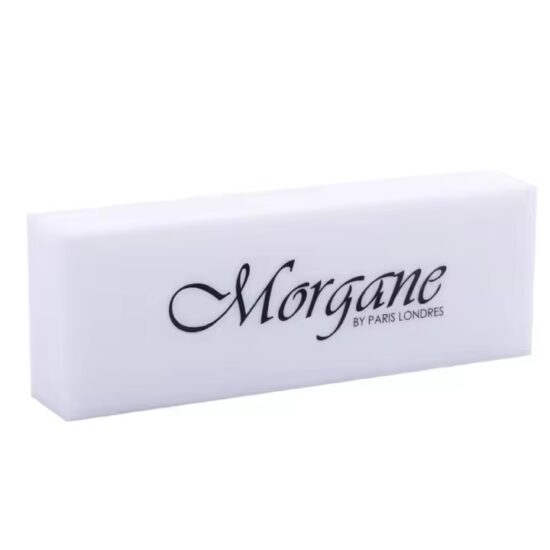 White acrylic office desk name plate with customized text