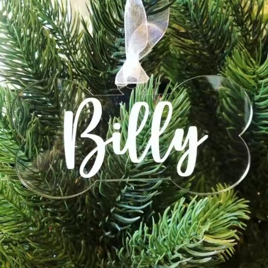 Dog bone shape acrylic Christmas ornament tags for custom decoration