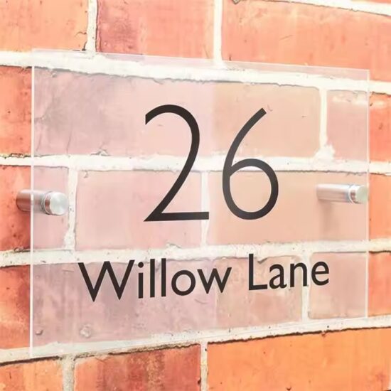 Wall-mounted acrylic door sign for business and office use