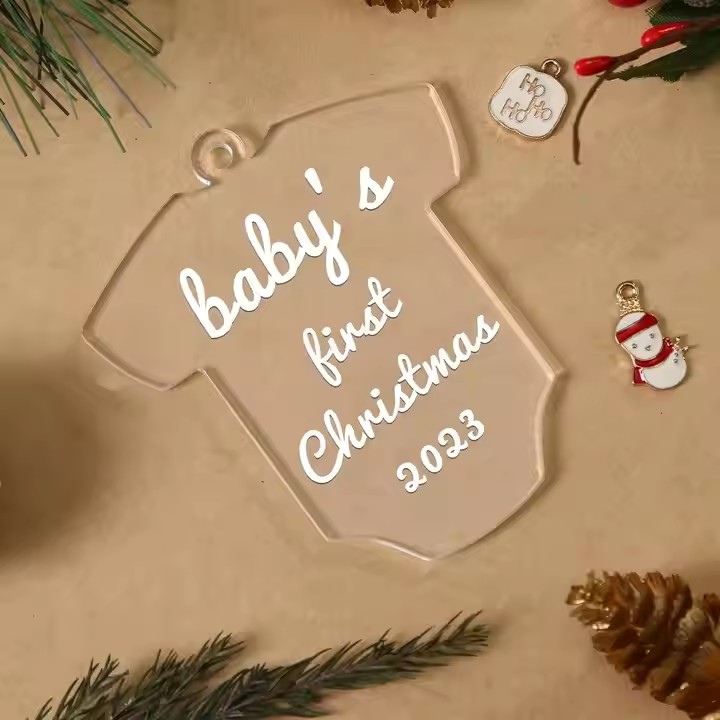 Blank custom acrylic Christmas tree ornaments for DIY decor