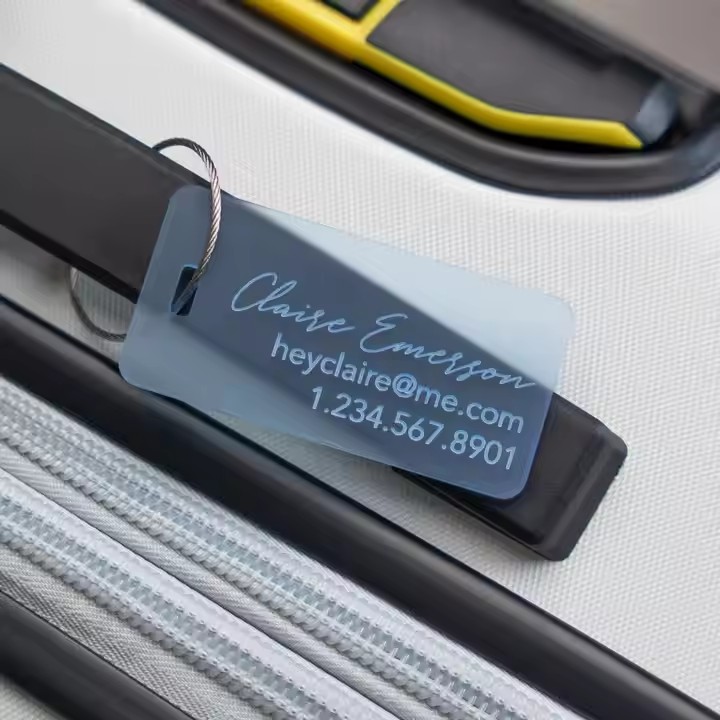 Personalized Blank Acrylic Luggage Tags for Travel and Suitcase ID