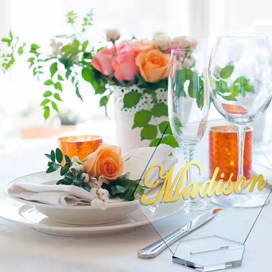 Blank Acrylic Table Number Sign for Custom Printing and DIY Use
