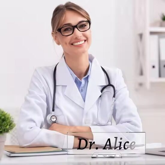 Blank Clear Acrylic Desk Name Plate