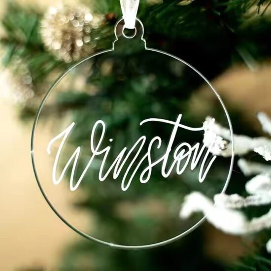 Blank DIY acrylic Christmas tree ornaments for crafts and decor