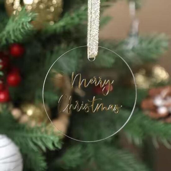 Blank DIY acrylic Christmas tree ornaments for crafts and decor